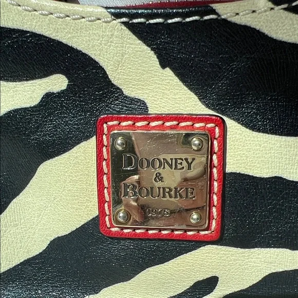 Dooney & Bourke Black and Cream Small Bag with Zebra Print - Picture 2 of 6